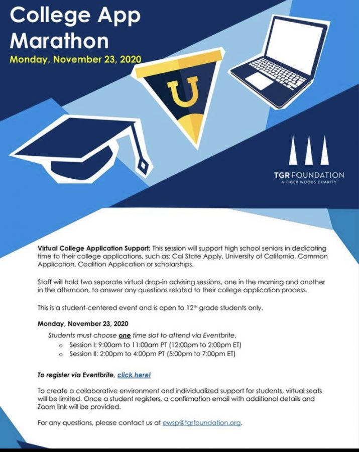 An informational flyer regarding virtual college apps support for students to join. 
Photo Courtesy of: Instagram
