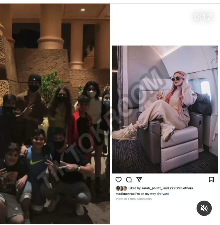 Noah Beck and Chase Hudson meeting fans in the Bahamas, and Madi posting about traveling to the Bahamas. Photo Courtesy of: Tiktokroom on Instagram.

