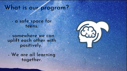  A photo from their presentation on what their program is about.
Photo courtesy of: Find Our Balance For Teens 
