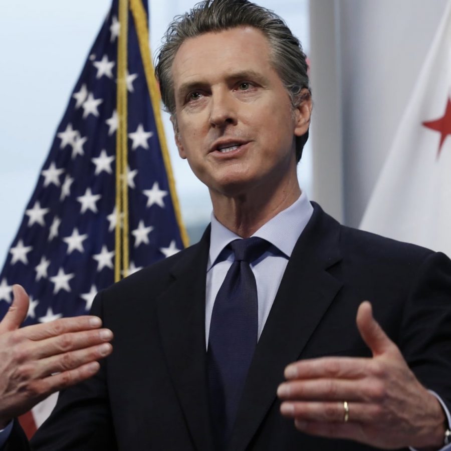 California governor Gavin Newsom discussing new COVID-19 policies. Photo courtesy of: The Guardian
