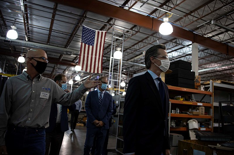 Photo Courtesy of: Office of the Governor of California; Wikimedia Commons
Governor Gavin Newsom visits manufacturing company Tri Tool in Rancho Cordova, California.
