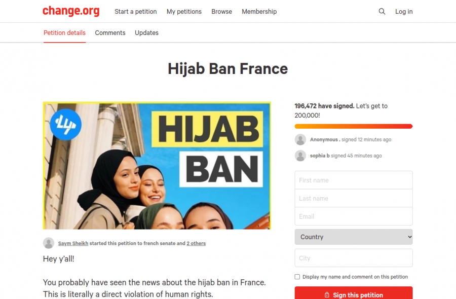 The banning of the hijab in France has ignited a lot of controversy over the past couple of weeks, and we can help by doing something as simple as signing our name on a petition like this one from change.org. As of April 23rd, over 195,000 people have signed it.