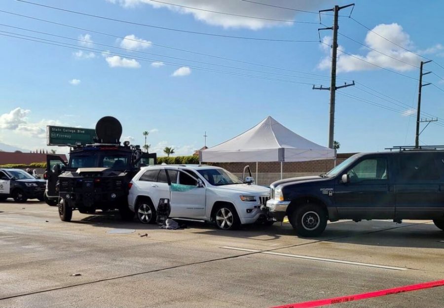 After math of a shooting spree. Photo courtesy of: Orange County Register.