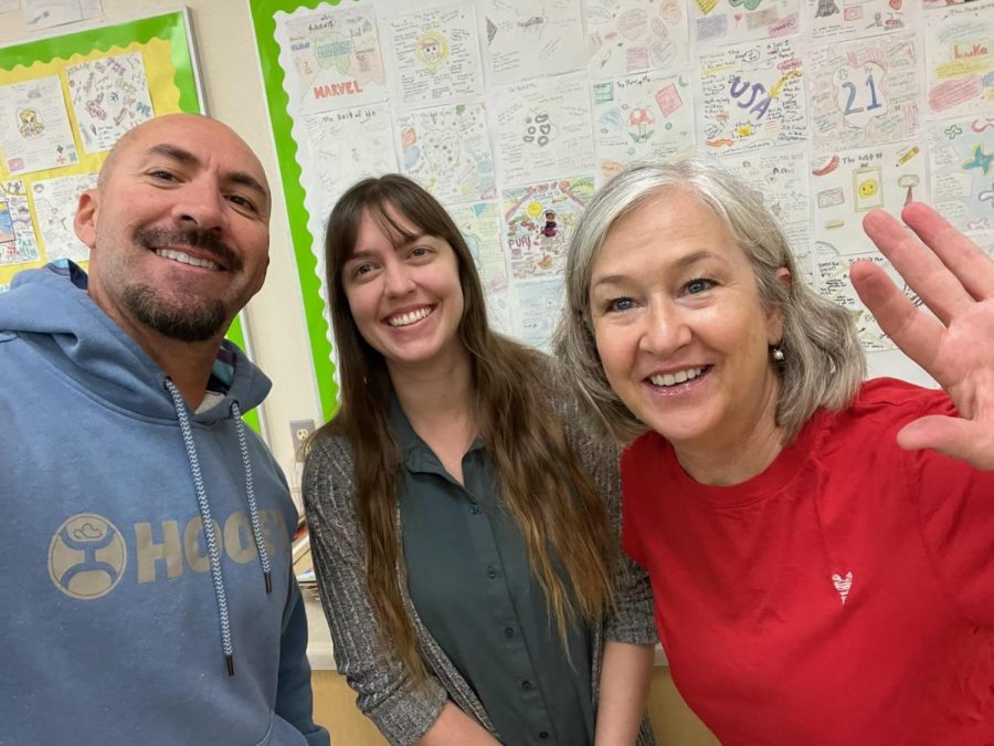 Ms. Brim (middle) standing alongside the other members of the art department: Ms. Segalla (right) and Mr. Gamnig (left). (Image courtesy of Mr. Gamnig)