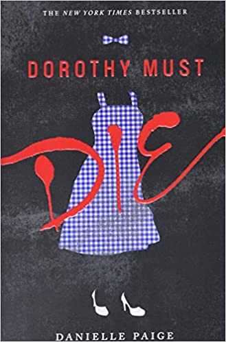 Dorothy Must Die depicts Dorothys classic checkered blue and white dress and white shoes. 