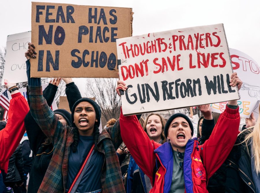 The demonstration was organized by Teens For Gun Reform, an organization created by students in the Washington DC area, in the wake ofthe February 14 shooting at Marjory Stoneman Douglas High School in Parkland, Florida.