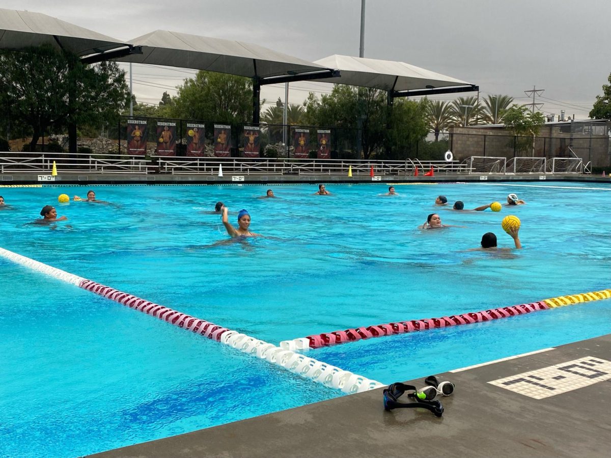 The+girls+water+polo+team+is+practicing+for+their+home+opener+against+Trabuco+Hills.