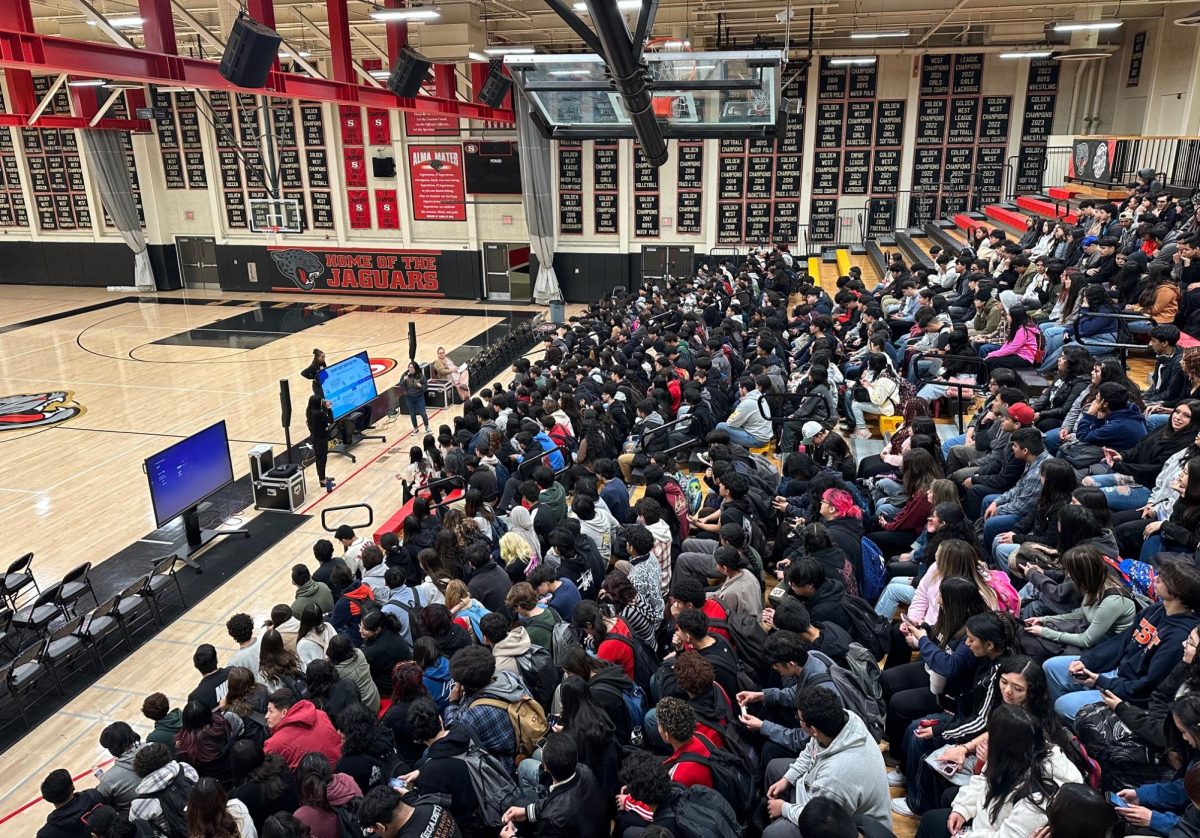Segerstrom seniors attend the assembly to learn about upcoming events this semester.