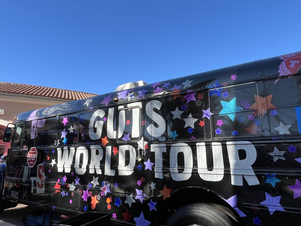 The Guts Bus Experience was held at the Irvine Spectrum Center along with many pop-ups. The bus was decorated on the inside and outside with all things Olivia. 