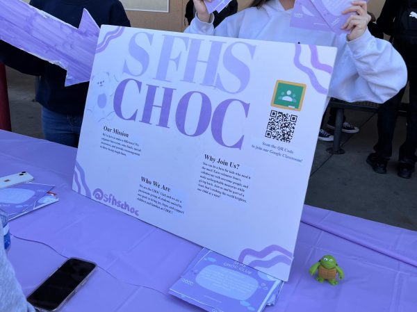 SFHS CHOC's poster board for the Club Rush. Like many new clubs, they took this chance to showcase all the opportunities that come as a member. 