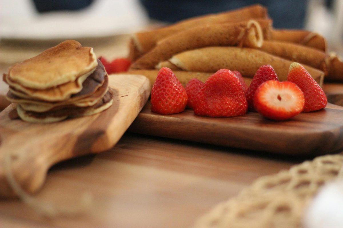This picture depicts strawberry crepes, similar to the crepes the wrestling teams plans on selling. The money will go towards the team. 